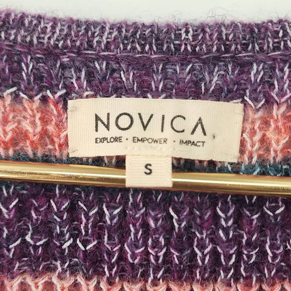 Novica Alpaca Wool‎ Blend Warm Cozy Crewneck Sweater Size Small Oversized - Picture 6 of 7